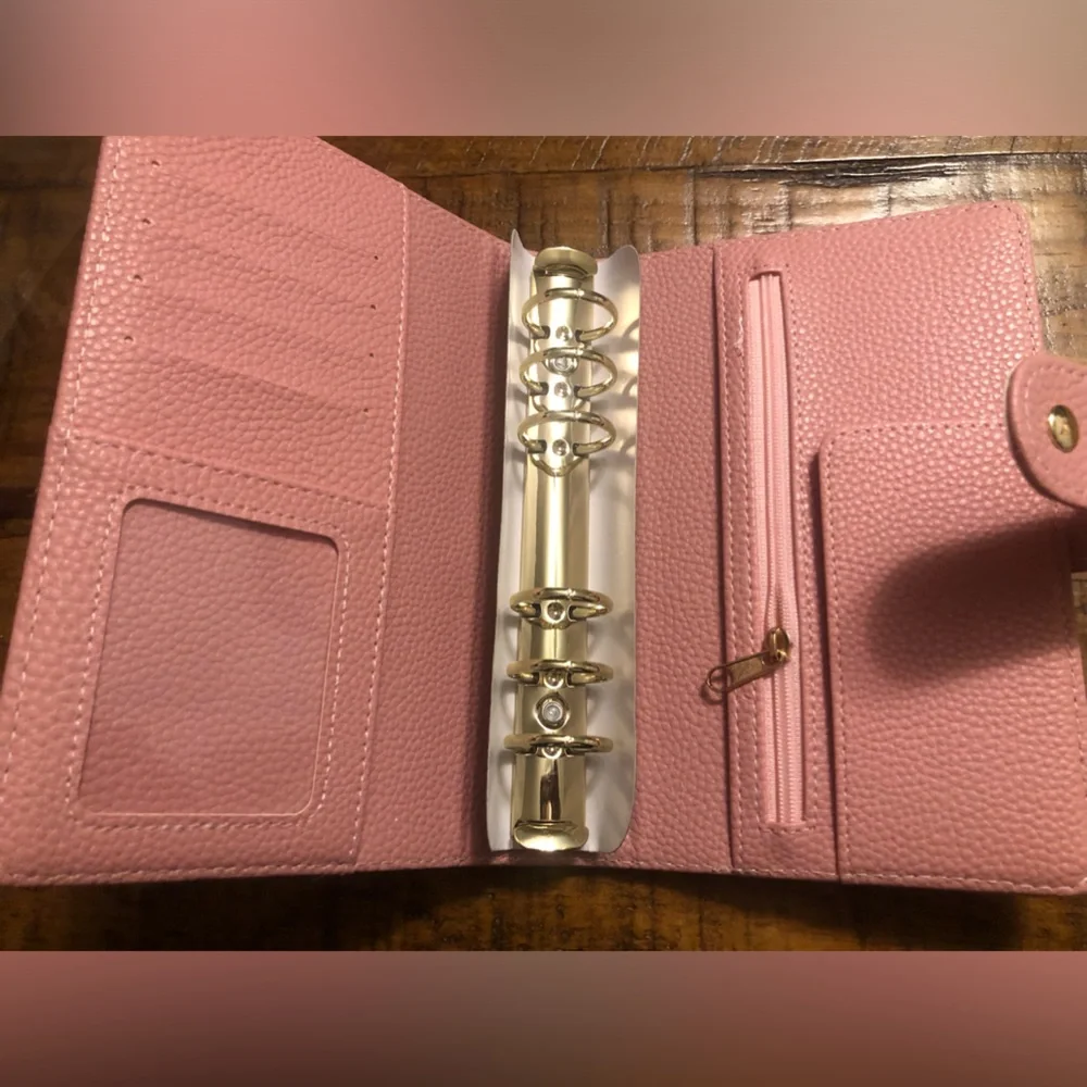 Quilted luxury a6 neutral pink planner binder agenda journal organizer memo book